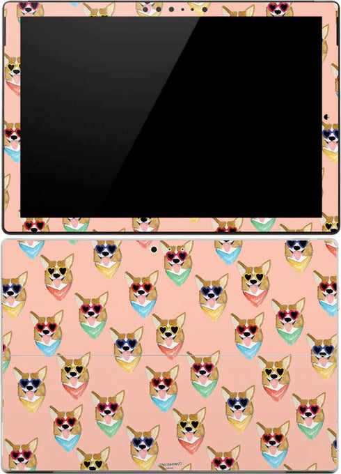 Bouffants and Broken Hearts Corgi Love Surface Pro (2017) Skin